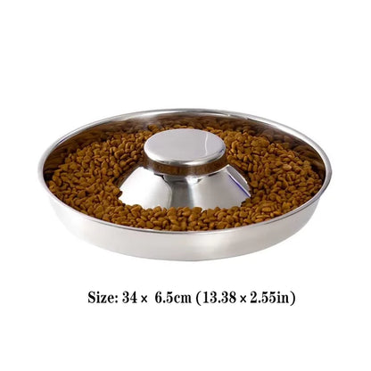 Stainless Steel Dog Slow Feeder Bowl Puppy Litter Food Feeding Dish Weaning Water Bowl Pets Feeder Bowl and Water