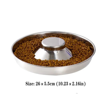 Stainless Steel Dog Slow Feeder Bowl Puppy Litter Food Feeding Dish Weaning Water Bowl Pets Feeder Bowl and Water