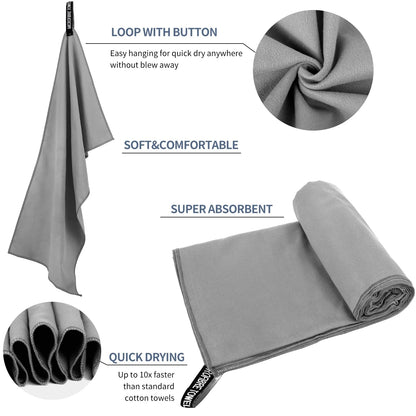 Quick-Drying Bath Towel Microfiber Bathroom Towel With Portable Bag Highly Absorbent & Fast Drying for the Body After Bathing