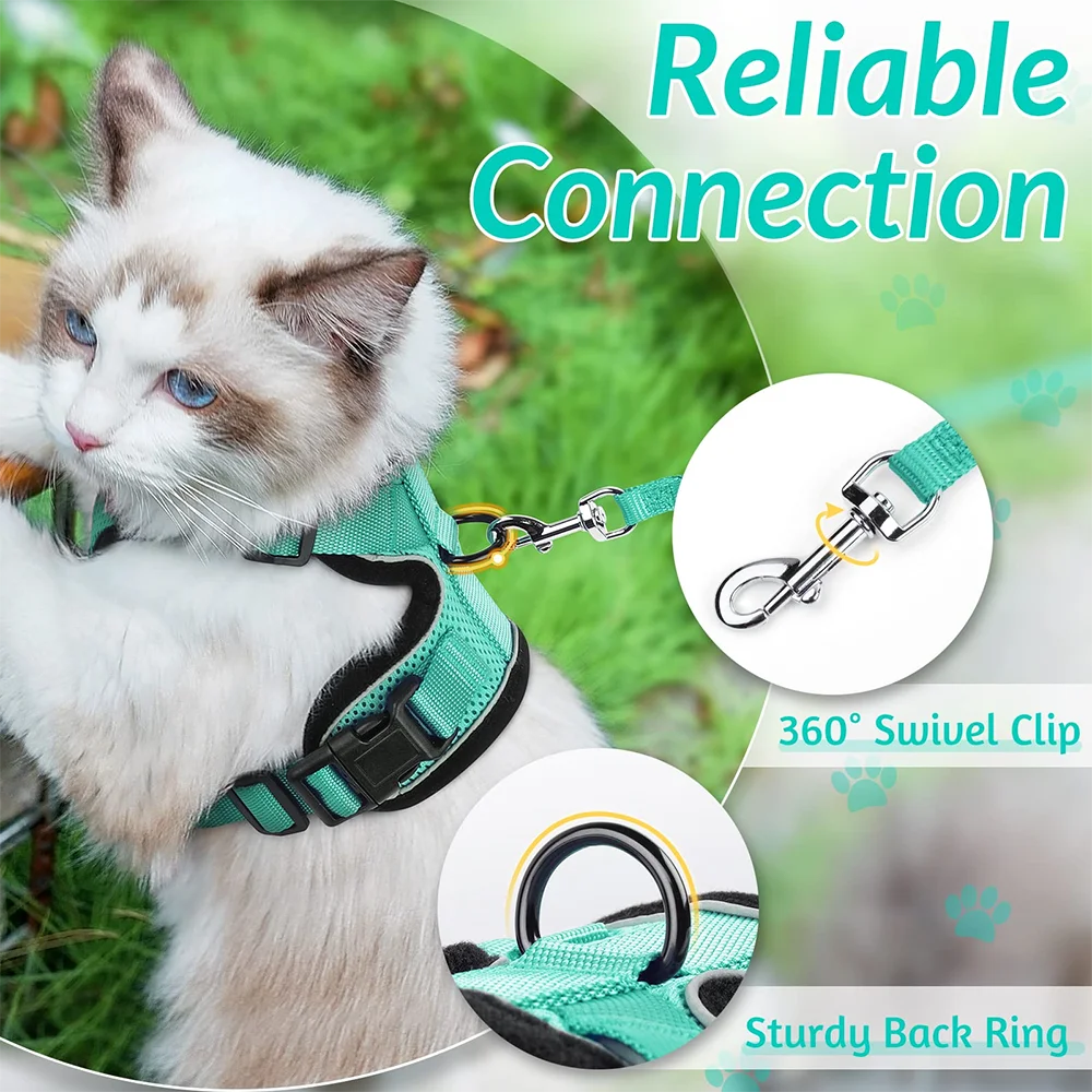 Cat Harness Lead Leash Set Adjustable Reflective Escape Proof Pet Mesh Vest Harness Puppy Dog Collar Small Dog Cat Pet Supplies