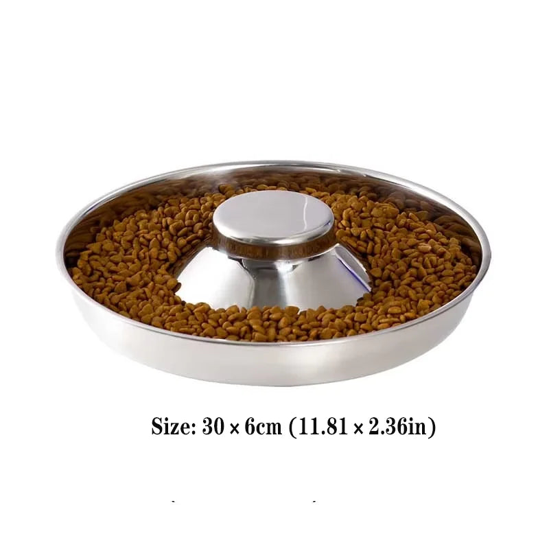 Stainless Steel Dog Slow Feeder Bowl Puppy Litter Food Feeding Dish Weaning Water Bowl Pets Feeder Bowl and Water