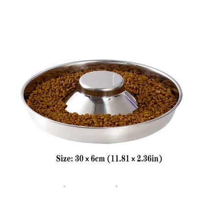 Stainless Steel Dog Slow Feeder Bowl Puppy Litter Food Feeding Dish Weaning Water Bowl Pets Feeder Bowl and Water