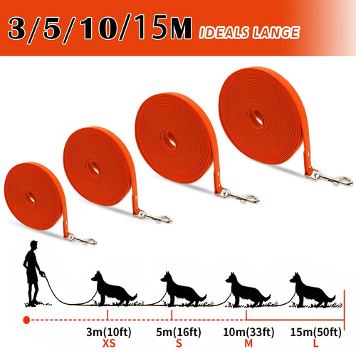 Waterproof PVC Dog Leash 3m 5m 10m 15m Long Strap Nylon Strong Dog Training Leash Walking Anti Fouling Dog Rope 10 Meters Lead