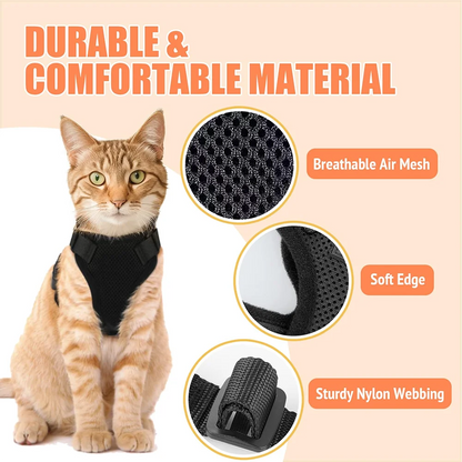 Cat Harness Lead Leash Set Adjustable Reflective Escape Proof Pet Mesh Vest Harness Puppy Dog Collar Small Dog Cat Pet Supplies