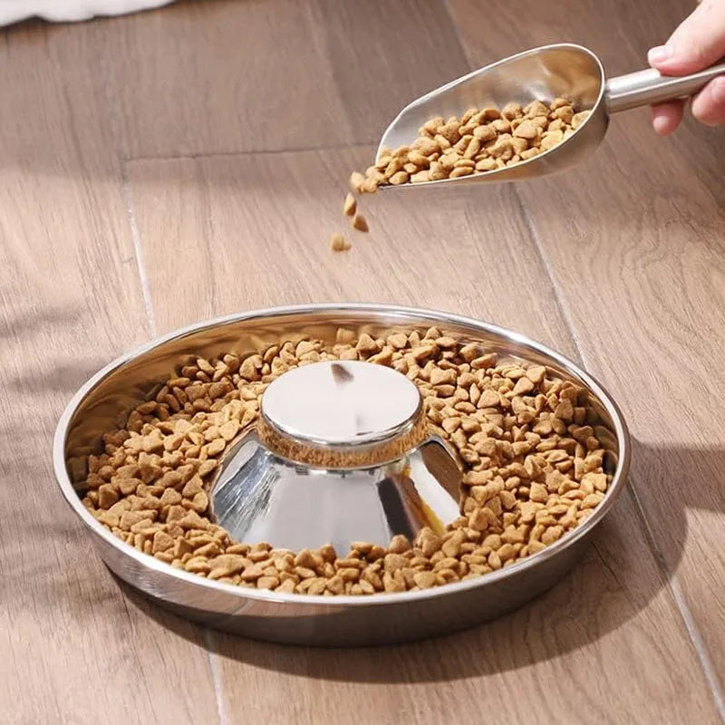 Stainless Steel Dog Slow Feeder Bowl Puppy Litter Food Feeding Dish Weaning Water Bowl Pets Feeder Bowl and Water